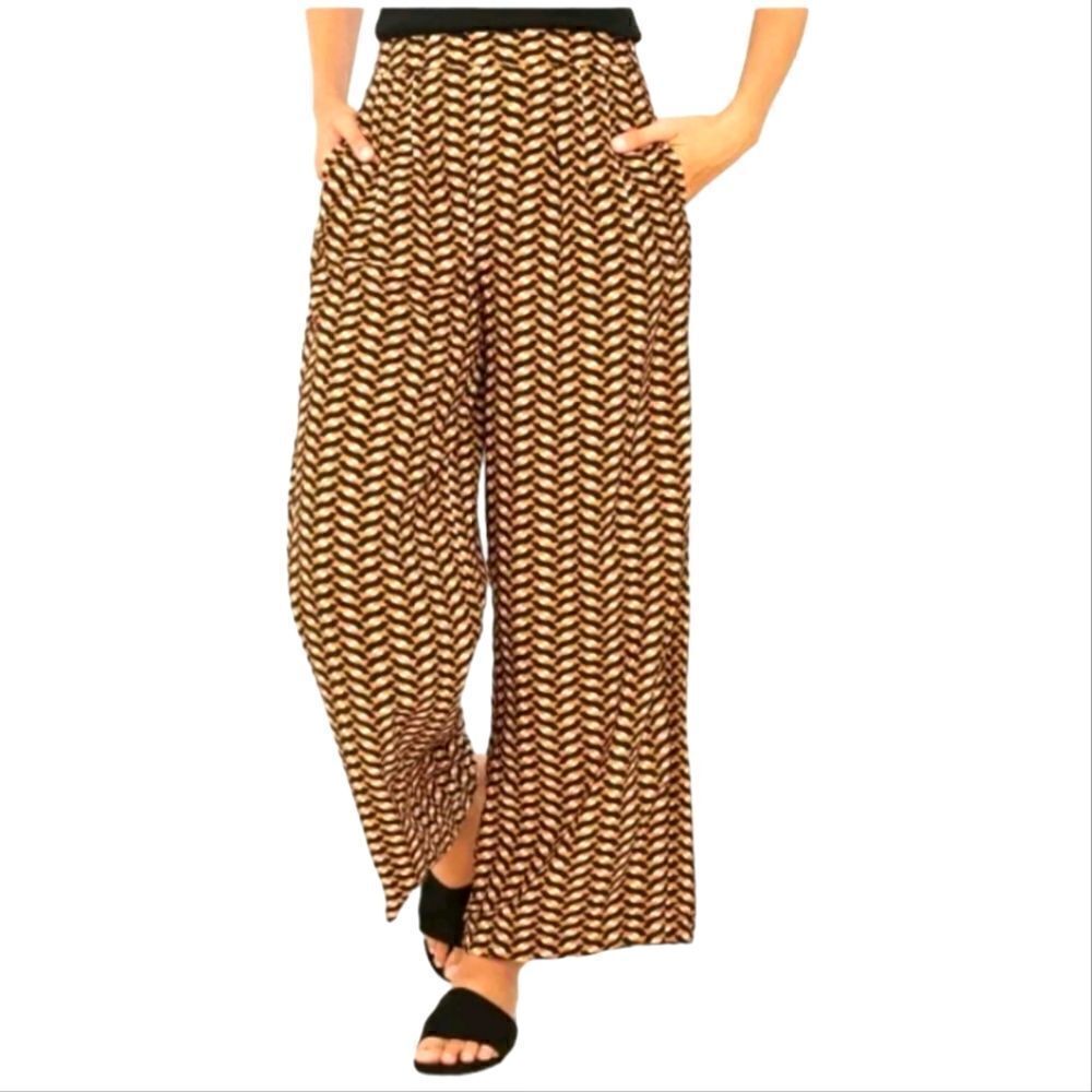 Who what wear geometric print wide leg pants, 4